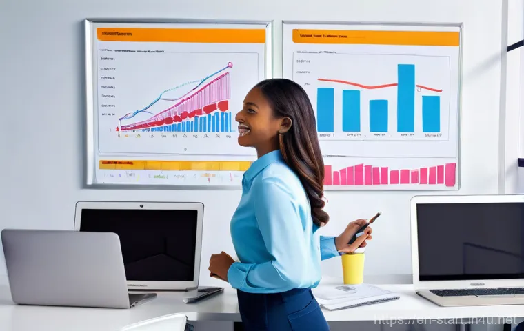 스타트업 마케팅 커리어 확장 - **Prompt: The Agile Marketer's Command Center**
    A vibrant, modern office scene with a young, div...