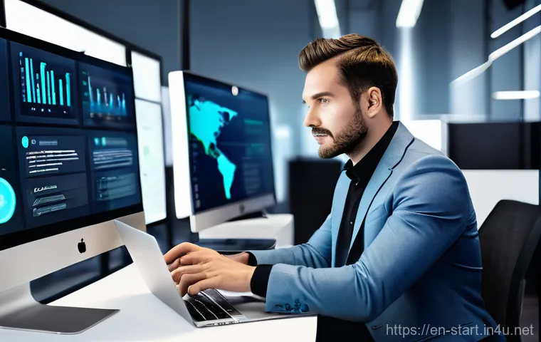 스타트업 마케팅 커리어 확장 - **Prompt: The Agile Marketer's Command Center**
    A vibrant, modern office scene with a young, div...