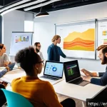 Home 15 스타트업 마케팅 이직을 위한 준비 - A dynamic modern startup office scene with a diverse group of young professionals collaborating enth...